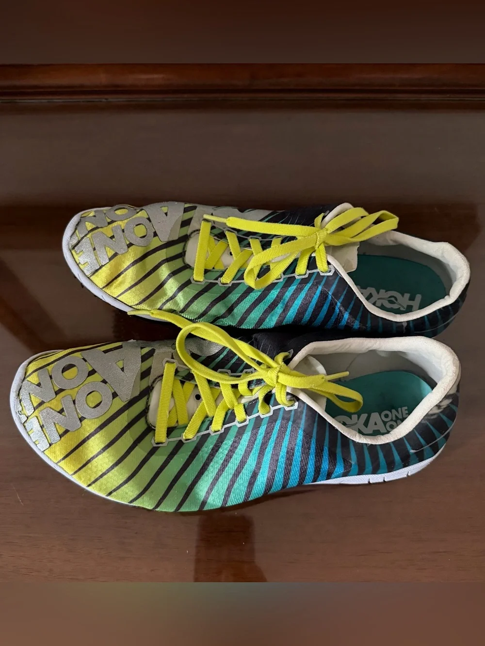 HOKA ONE ONE Speed Evo R Rio Track Spikes Men’s 10.5 Green Yellow Racing Shoes
